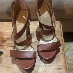 Nine West Women's Tan Strappy Heels